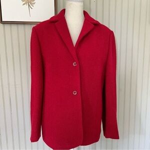 Kate Hill for Lord & Taylor Woman’s Red Wool Single Breast Blazer Light Coat